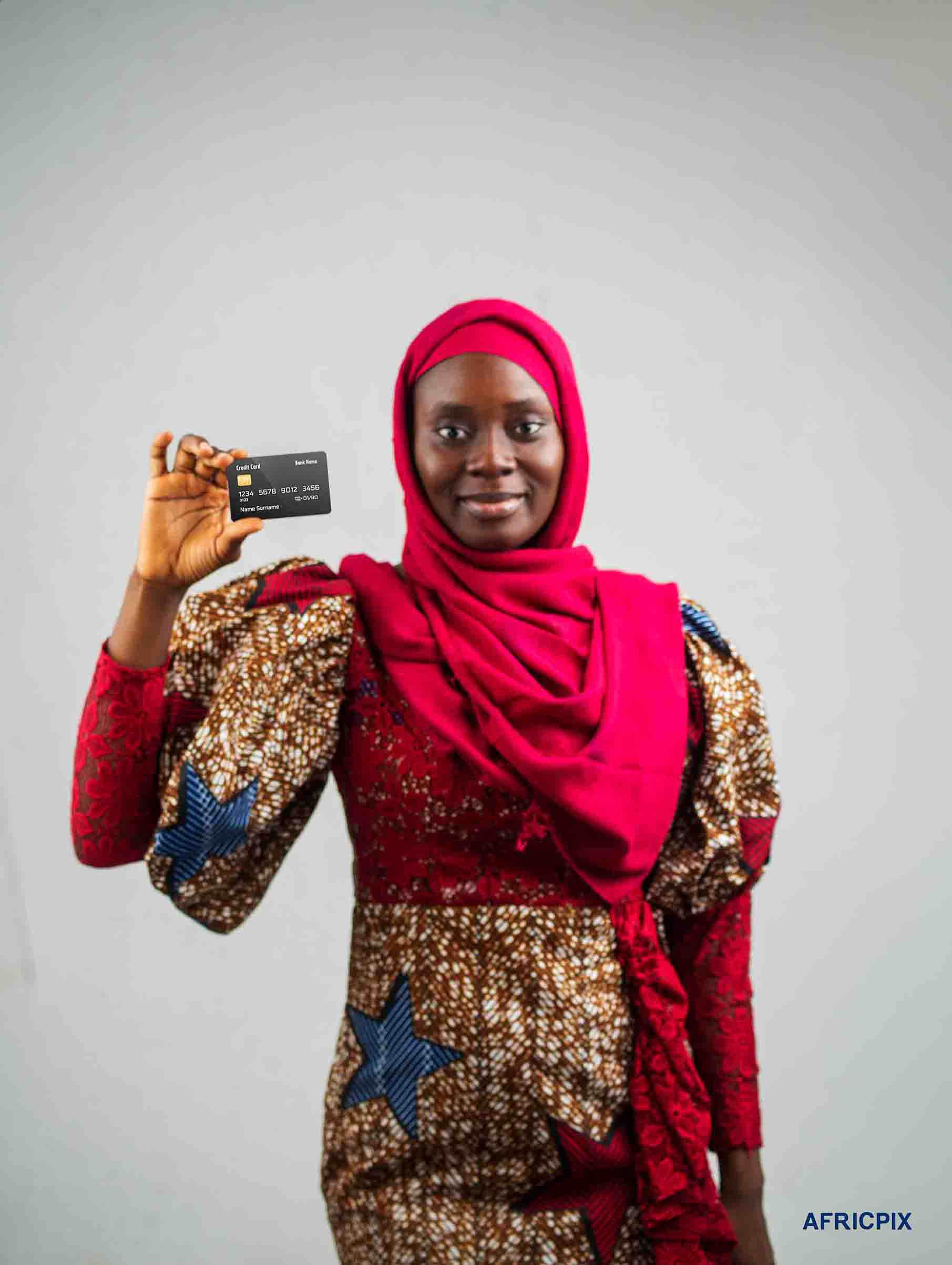Nigeria Hausa Woman Holding ATM card