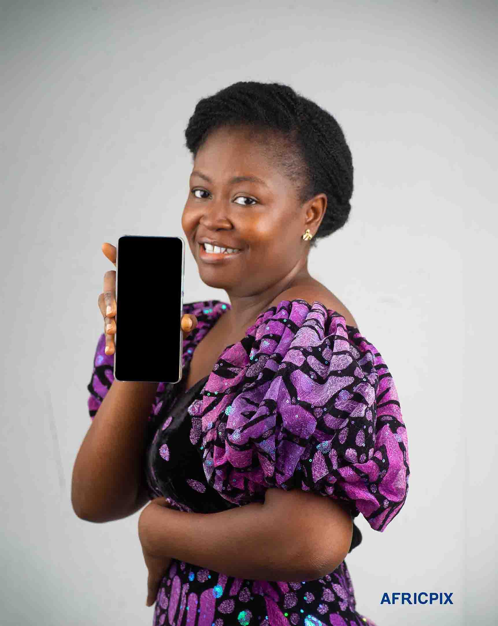 Nigeria Woman Phone Side View