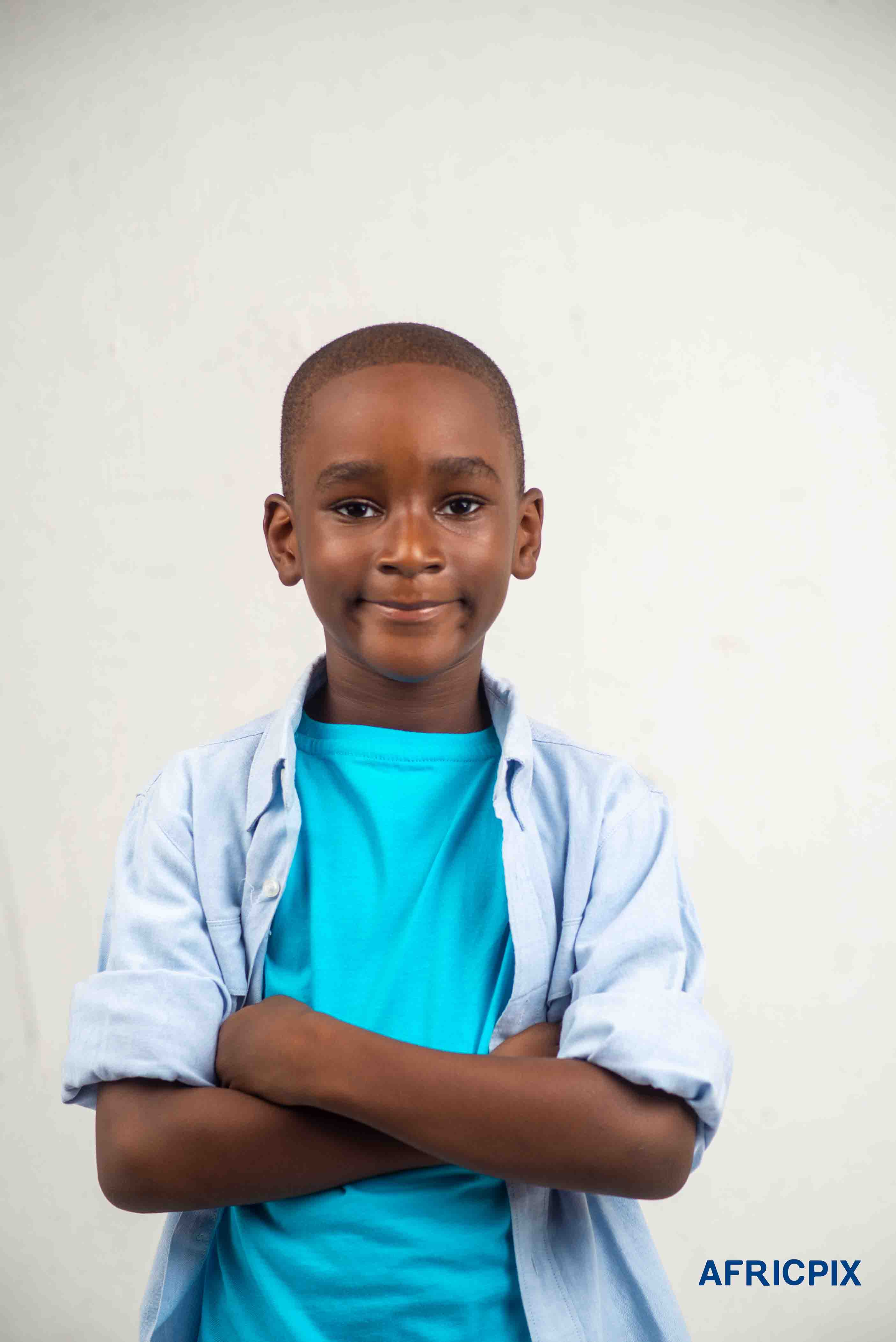 Nigeria Child Boy Stand Fold Arm